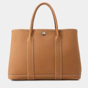 مملوكة مسبقًا Hermes Garden Party Gold Negonda Leather Size Tpm