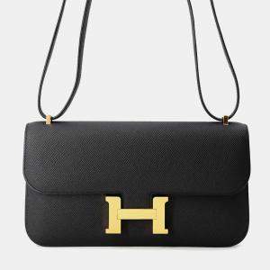 مملوكة مسبقًا Hermes Constance Elan Miroir Black Epsom Leather Bag