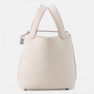 Pre Owned Hermes Picotin Lock Beton Taurillon Clemence Size Pm