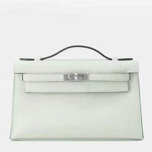 مملوكة مسبقًا Hermes Pochettekelly Vertpeppermint Swift Leather