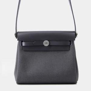 Pre Owned حقيبة هيرمس هيرباغ زيپ أردواز توال ميليتاري فاش هونتر جلد بحجم صغير