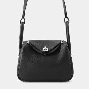 مملوكة مسبقًا Hermes Lindy Black Taurillon Clemence Size Mini