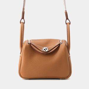 Pre Owned Hermes Lindy Gold Taurillon Clemence Size Mini