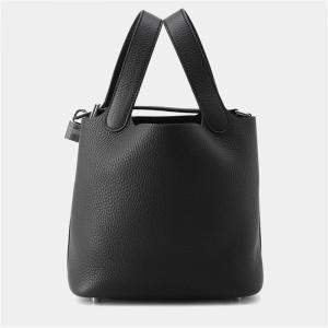 Pre Owned Hermes Picotin Lock Black Taurillon Clemence Size Pm
