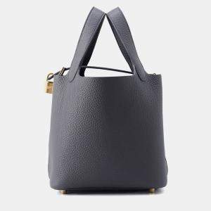 Pre Owned Hermes Picotin Lock Ardoise Taurillon Clemence Size 18 
