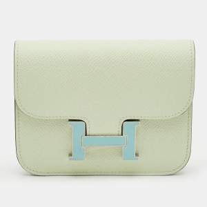 Pre Owned Hermès Constance Slim Vert Fizz Epsom Leather Wallet
