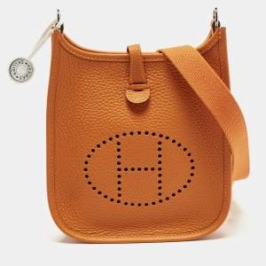 مملوكة مسبقًا Hermès Evelyne TPM Orange Taurillon Clemence Leather Crossbody Bag
