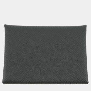 مملوكة مسبقًا Hermes Calvi Duo Vert Mangrove Epsom