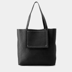 Pre Owned Hermes Cabas Sellier Black Taurillon Clemence Size 46