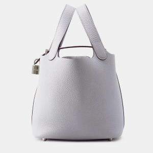 Pre Owned Hermes Picotin Lock 18 Green Pantan Taurillon Clemence 