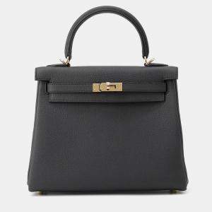 مملوكة مسبقًا Hermes Kelly Retourne Plomb Togo Leather Size 25