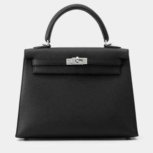 Pre Owned Hermes Kelly Sellier Black Epsom Size 25
