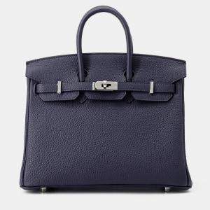 مملوكة مسبقًا Hermes Birkin Blue Nuit Togo Leather Size 25