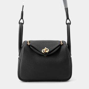 Pre Owned Hermes Lindy Black Taurillon Clemence Size Mini