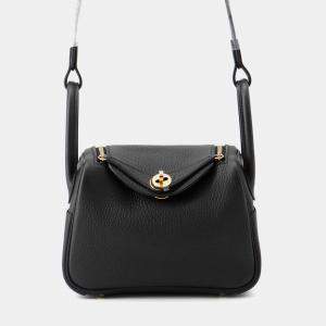 Pre Owned Hermes Lindy Black Taurillon Clemence Size Mini