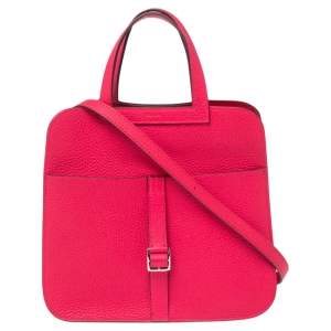 Pre Owned Hermes Rose Extreme Clemence Palladium Plated Halzan 25