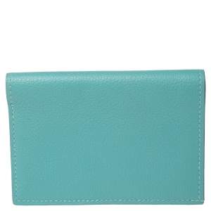 Pre Owned Hermes Bleu Atoll Evercolor Provence Card Holder 
