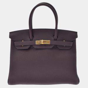 Hermes Purple Togo Leather Gold Hardware Birkin 30 Bag
