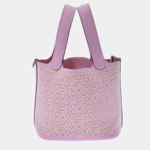 Hermes Pink Swift Leather Micro Lucky Daisy Picotin Lock Tote Bag 