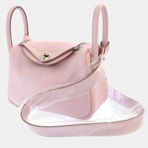 Hermes Pink Swift Leather Mini Lindy Shoulder Bag