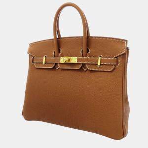 Hermes Gold Togo Leather Gold Hardware Birkin 25 Bag 