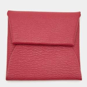 Hermes Framboise/Rouge H Chevre Leather Bastia Change Purse