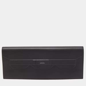 Hermes Noir Swift Leather Birkin Shadow Clutch