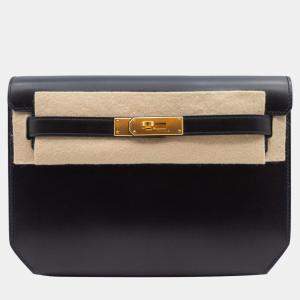 Hermès Kelly Depeches 25 in Black Box Leather with GHW Bag