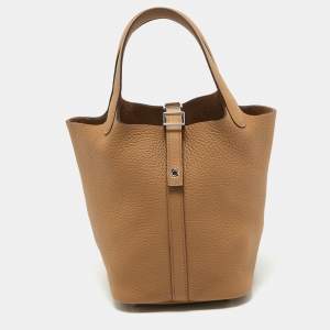 Hermes Biscuit Taurillon Clemence Leather Picotin Lock 18 Bag