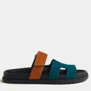 Hermes Vert Mousse-Naturel Rubber Chypre  Sandal 36