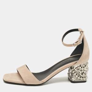 Hermes Beige Suede Glam Sandals Size 40