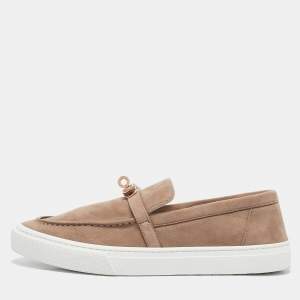 Hermes Beige Suede Game Slip On Sneakers Size 39