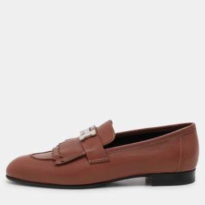 Hermes Brown Leather Royal Loafers & Moccasins Size 39