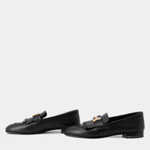 Pre Owned Hermes Mocassins Royale Black Leather Size 35.5