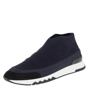 Hermes Black Knit Fabric Tokyo Slip On Sneakers Size 37.5