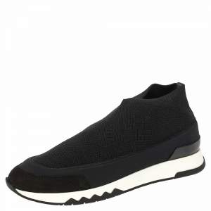 Hermes Black Fabric Tokyo Slip on Sneakers Size 37