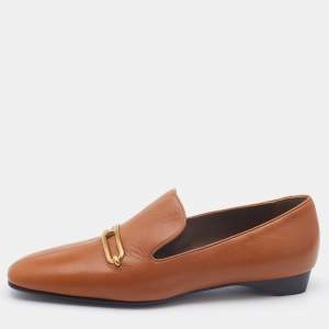 Hermes Tan Leather Dahlia Loafers Size 40