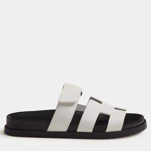 Hermes Black and white Rubber Chypre sandal 36