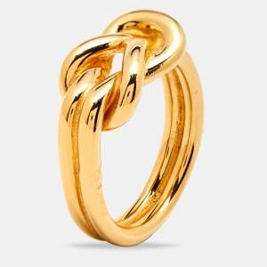 Hermes Gold Tone Scarf Ring