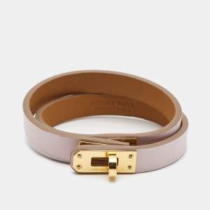 Hermès Kelly Mini Leather Gold Plated Bracelet