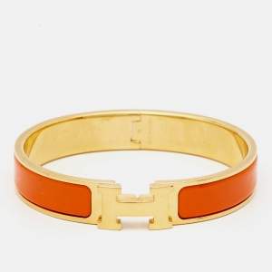 مملوكة مسبقًا Hermes Clic H Enamel Gold Plated Bracelet