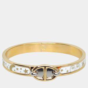  Hermes Gold Metal Mini Clic Chaine D'Ancre Gloria Soli Bracelet