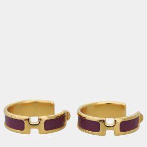 Hermes Gold Metal Olympe Earrings