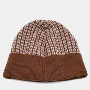 Hermes Brown H Jacquard Cashmere Beanie 