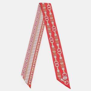 Hermès Red/Pink Harnais en Rosace Twilly