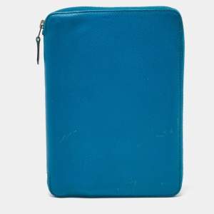 Hermès Blue Izmir Epsom Leather Globe Trotter Zip Agenda Planner