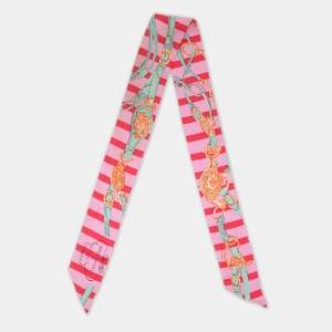 Hermes Pink Brides De Gala Bayaderes Silk Twilly
