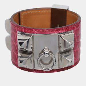 Hermes Croco Collier De Chien Bracelet