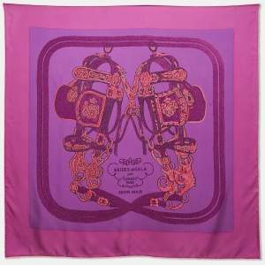 Hermes Purple Silk Brides de Gala Brode Scarf