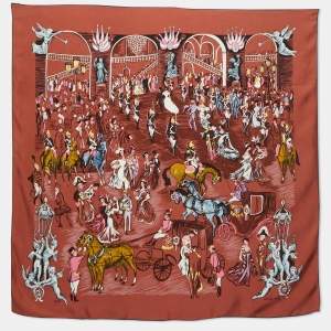 Hermes Multicolor Soiree De Gala Printed Silk Scarf